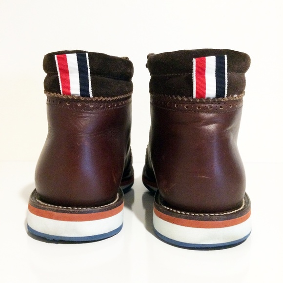 Thom Browne High Top Brogue Brown Leather Boots 7 - Picture 5 of 13